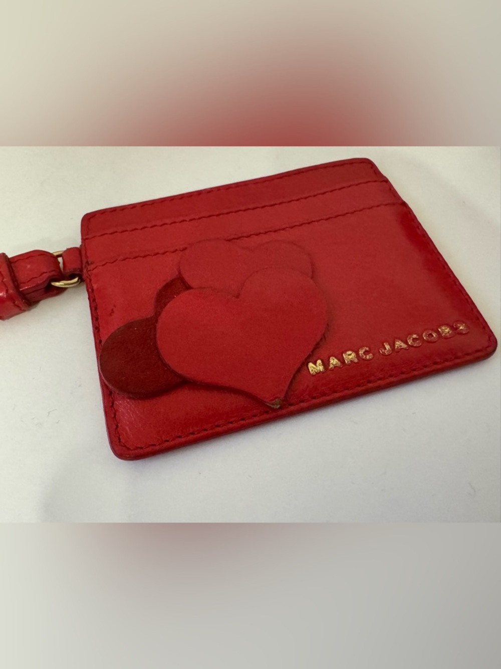 Vintage Marc Jacobs card wallet key holder red leather valentine hearts